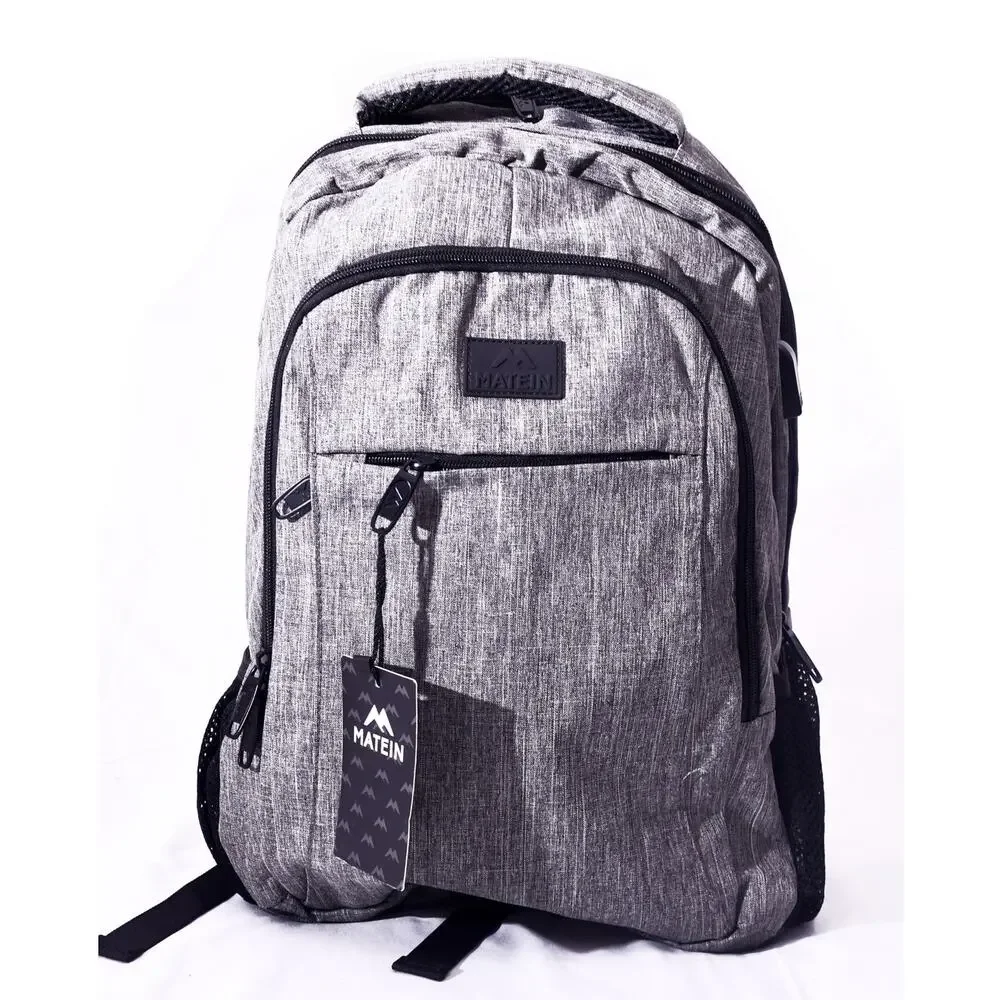 MATEIN Gray Laptop Backpack Travel USB Port Multi Pocket NWT
